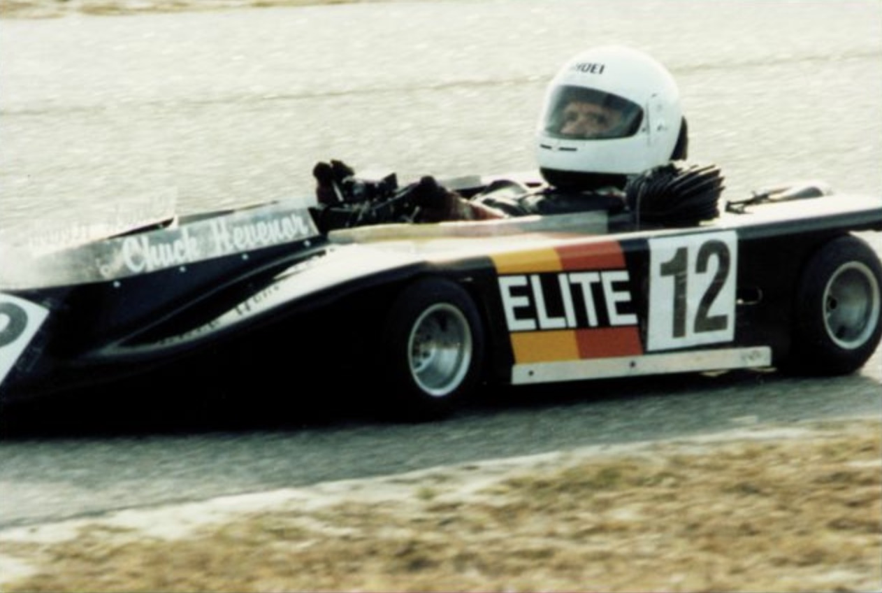 Chuck Hevenor racing kart number 12 in the 1990s